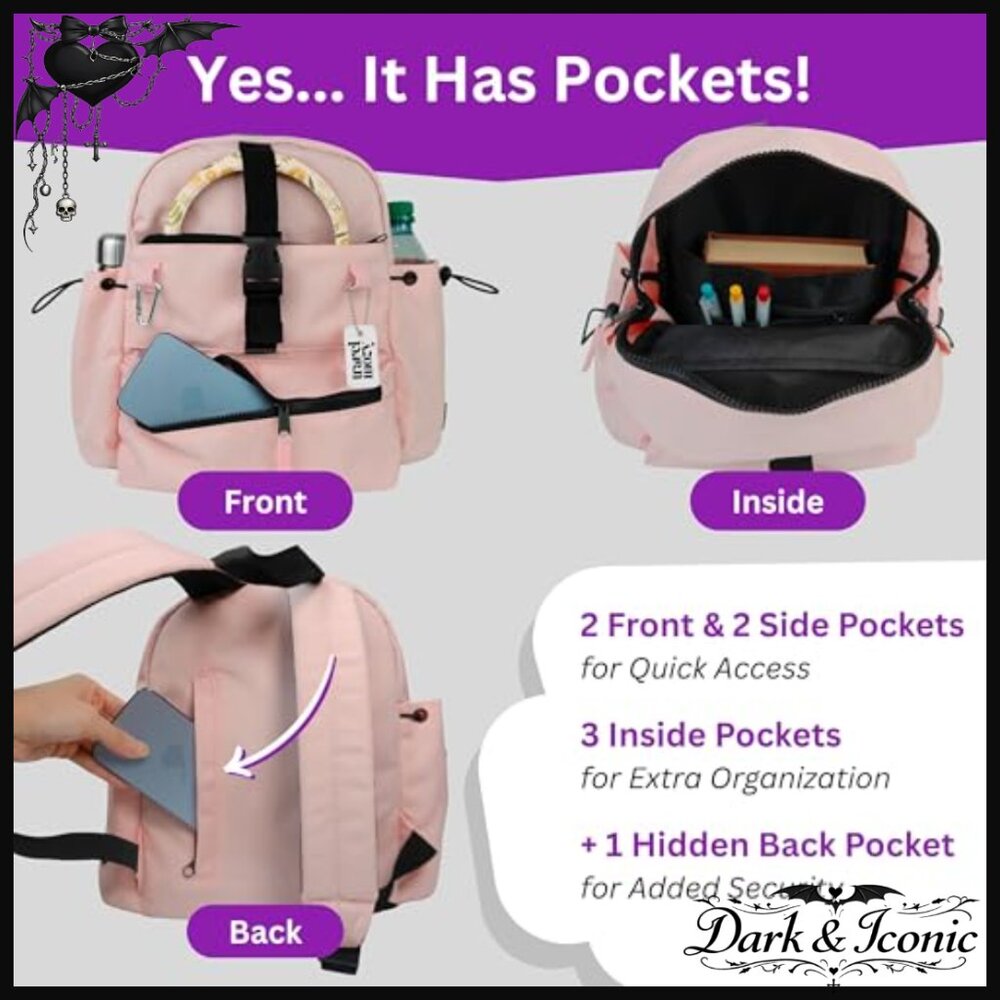 Mini Backpack Daypack, Lightweight Polyester, Ant… - image 3